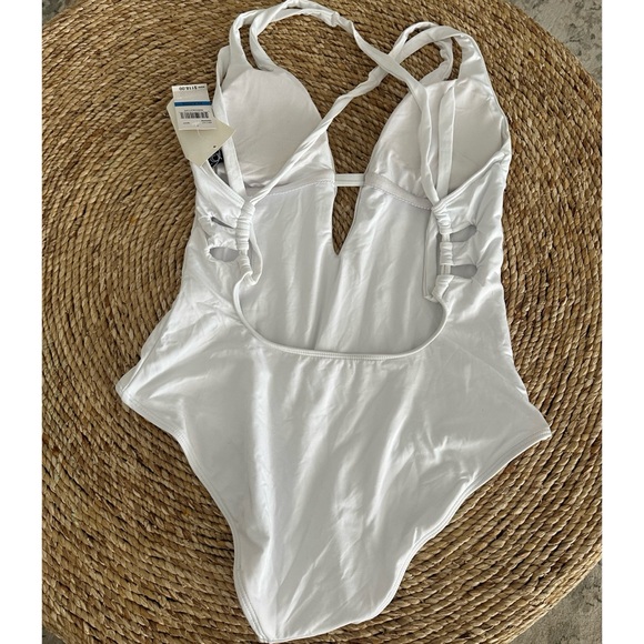 Becca one piece swim suit white XL NWT - Picture 2 of 5